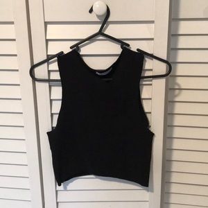 ZARA TRF BLACK CROP TOP WOMENS SMALL